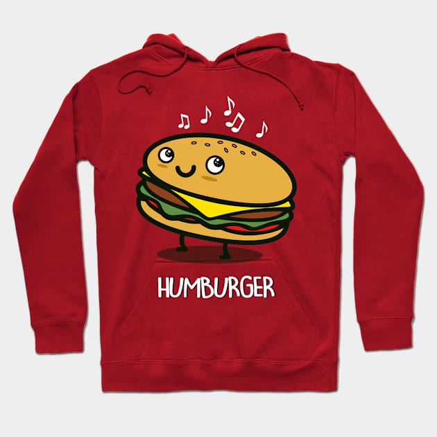 Humburger Funny Cute Kawaii Junk Food Humming Hamburger Cheeseburger Gift For Burger Lovers Hoodie by Originals By Boggs